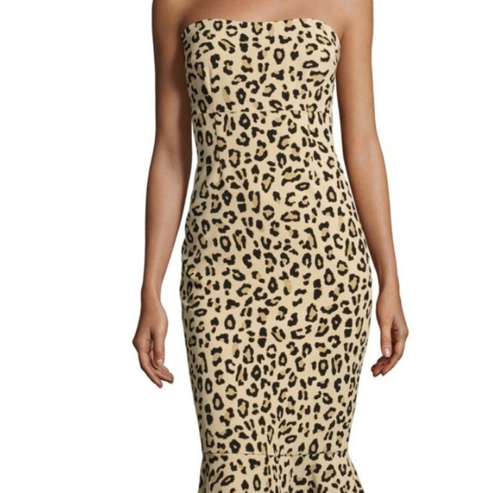 EUC Cinq a Cept Luna Strapless Leopard Dress | 4